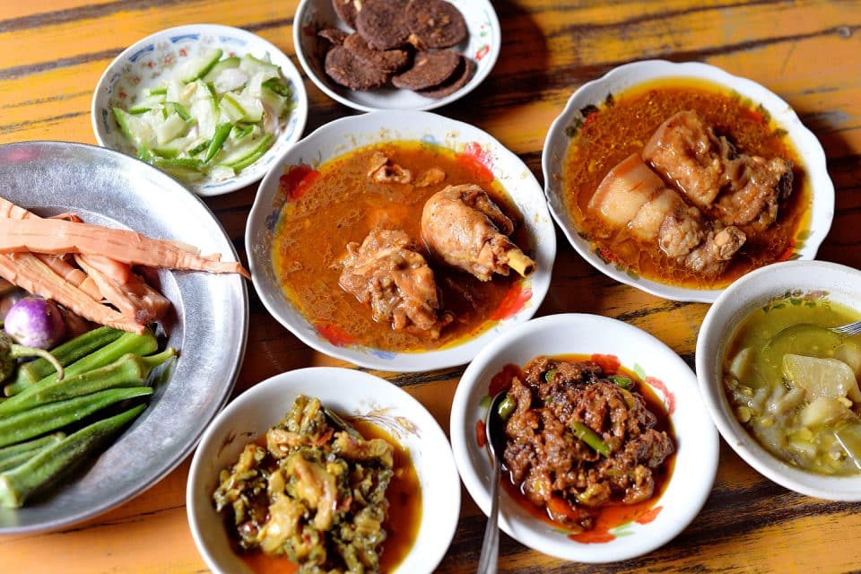 Local dishes in Myanmar